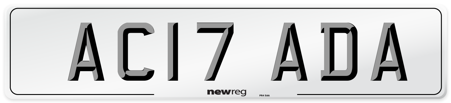 AC17 ADA Number Plate from New Reg